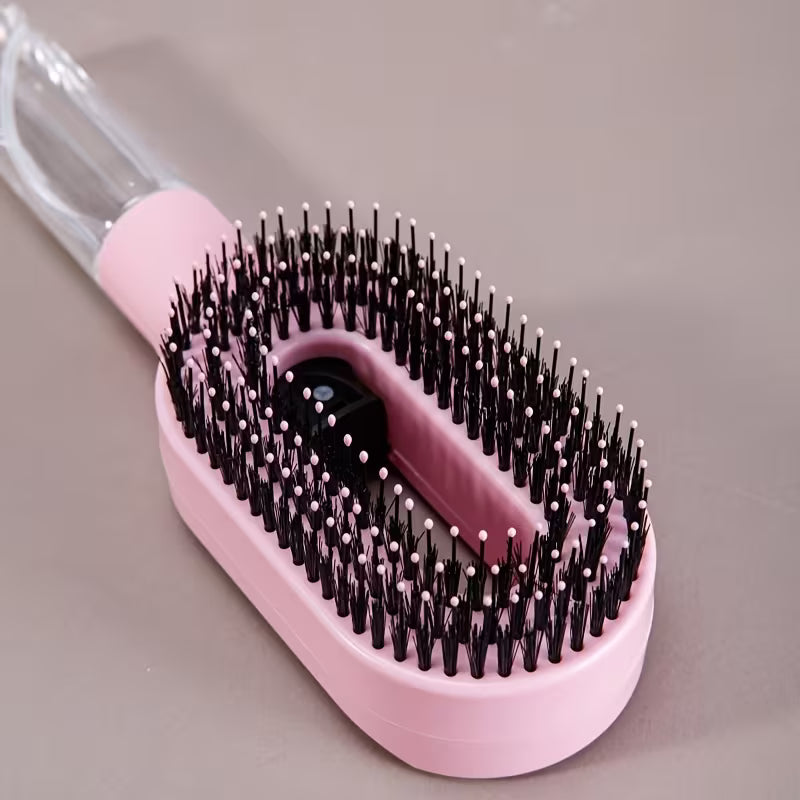 Hairbrush with Mist Spray Bottle – Tangle-Free Nylon Bristles Finishing Comb, ABS Handle with Water Reservoir