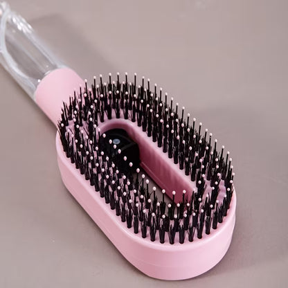 Hairbrush with Mist Spray Bottle – Tangle-Free Nylon Bristles Finishing Comb, ABS Handle with Water Reservoir