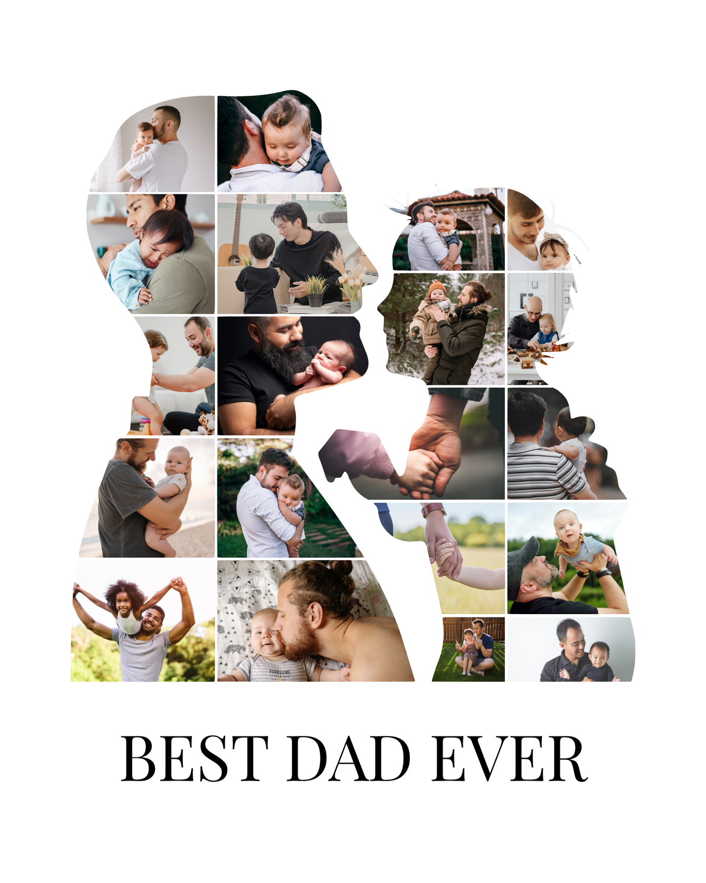 Personalised Photo Collage Print for Dad – Custom Text & Image Wall Art Gift (Father & Child Design)