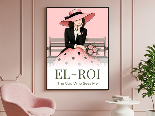 El Roi Wall Art Print – “The God Who Sees Me” Typography Poster – Scripture Quote – A2, A3, A4 – Framed or Unframed