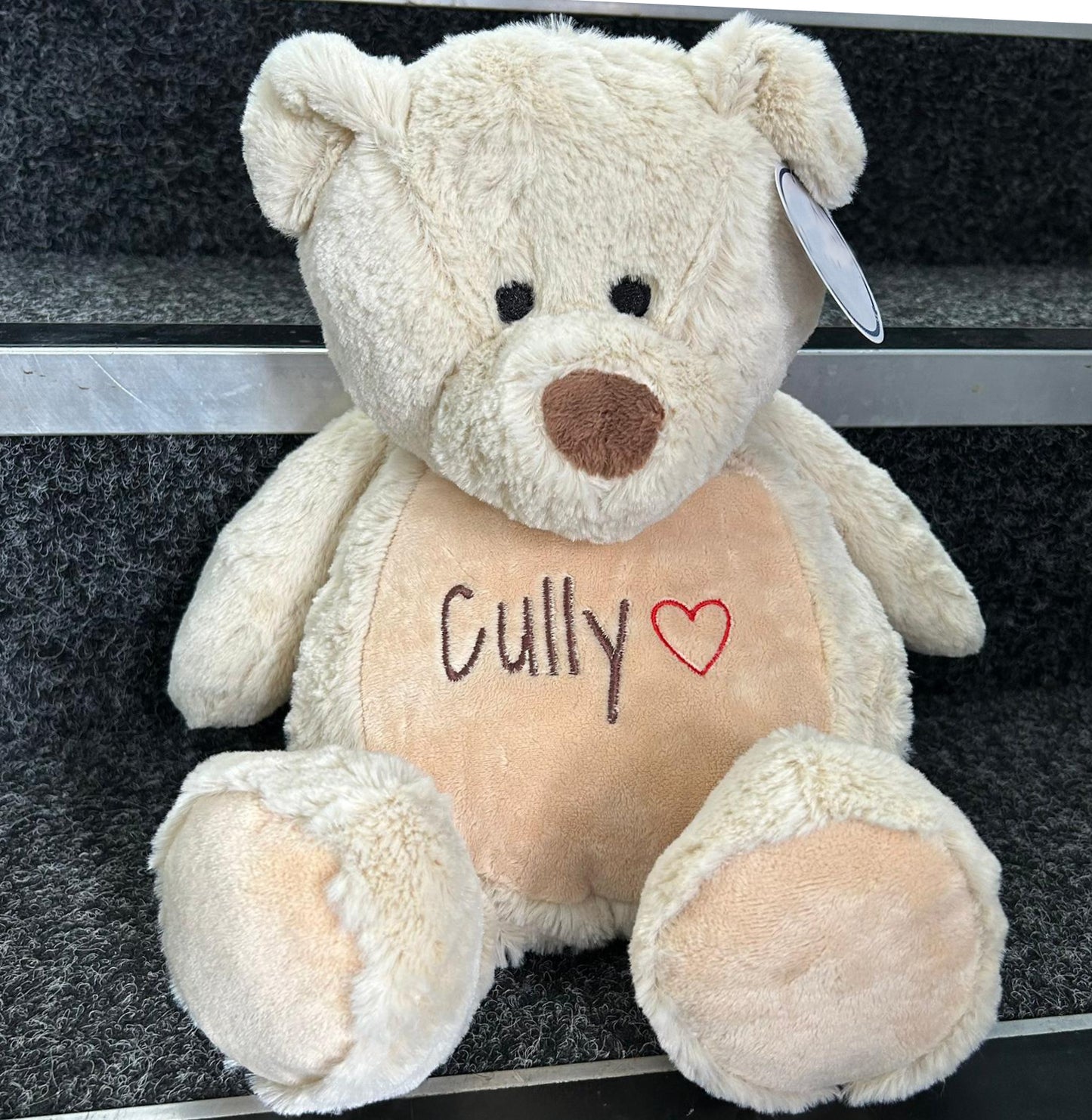 Personalised Embroidered Teddy Bear with Custom Message, Plush Keepsake Gift for Baby Shower, Newborn, Birthday or Romantic Surprise
