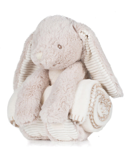 Personalised Baby Blanket with Embroidered Name and Plush Bunny, Custom Newborn Gift, Soft Nursery Decor, Baby Shower Keepsake
