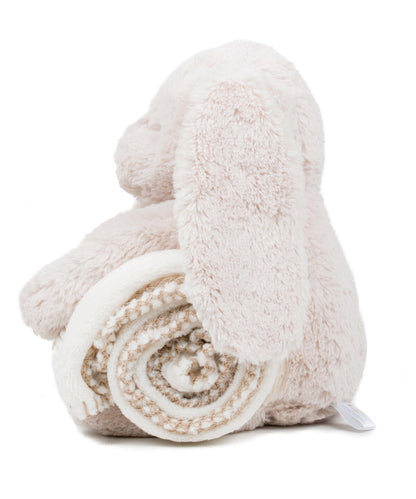 Personalised Baby Blanket with Embroidered Name and Plush Bunny, Custom Newborn Gift, Soft Nursery Decor, Baby Shower Keepsake
