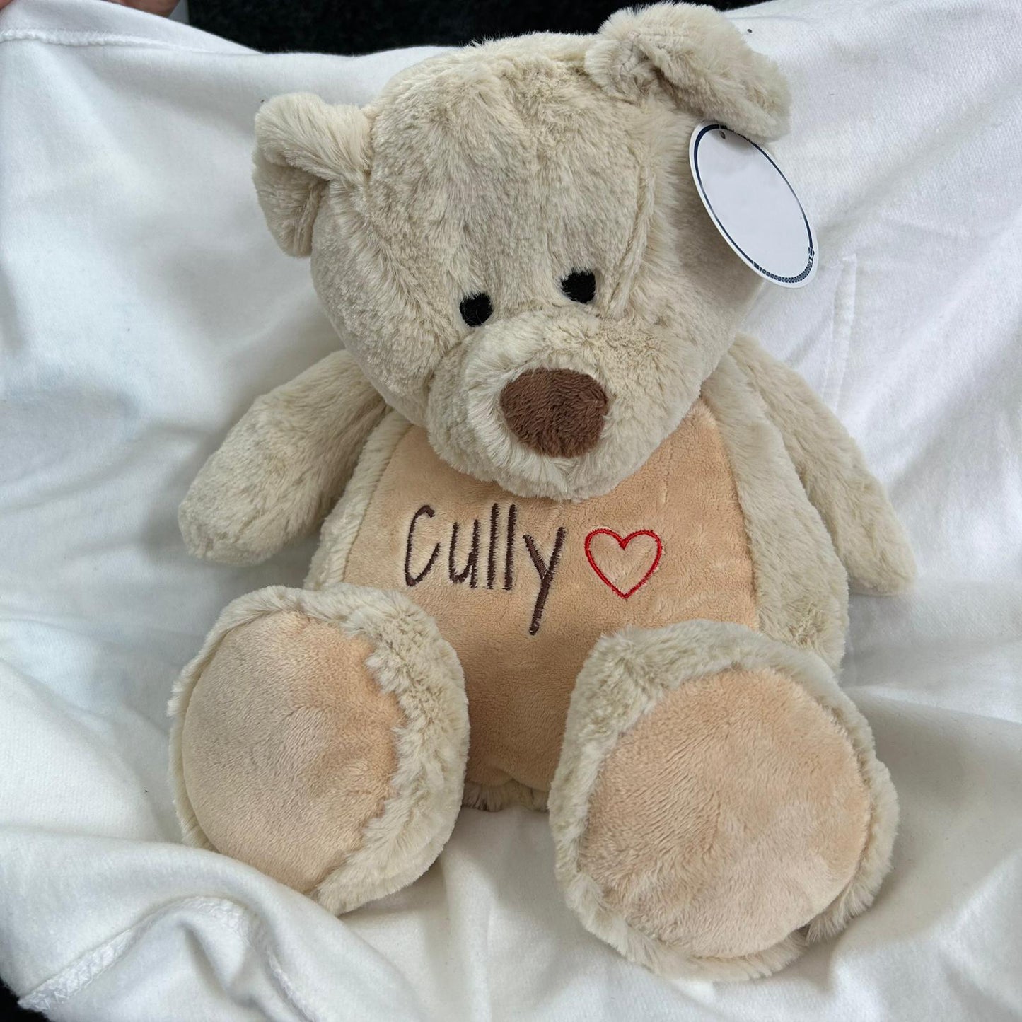 Personalised Embroidered Teddy Bear with Custom Message, Plush Keepsake Gift for Baby Shower, Newborn, Birthday or Romantic Surprise